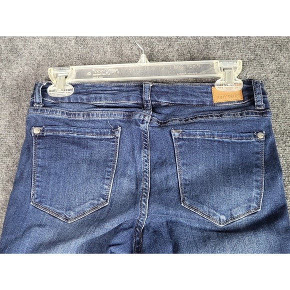 Judy Blue Flare Jeans Frayed Hem Crop Flare‎ Fit Dark Wash Denim Women Sz 5/27 - Picture 7 of 12